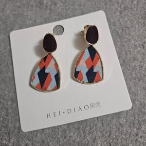 Colorful Retro Clip-On Earrings by Hei Diao ~ Asian Fashion ~ Grannycore ~ Fun
